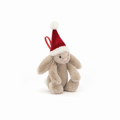 Jellycat Bashful Christmas Bunny Decoration New Zealand | TEJCL2085